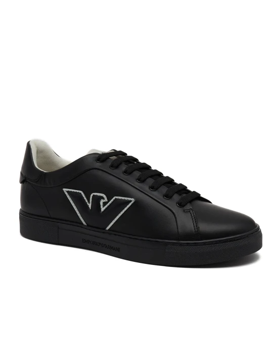 Zdjęcie produktu Emporio Armani Skórzane trampki czarny