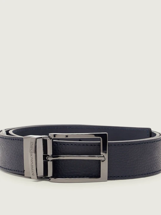 Zdjęcie produktu Emporio Armani Skórzany dwustronny pasek granatowy