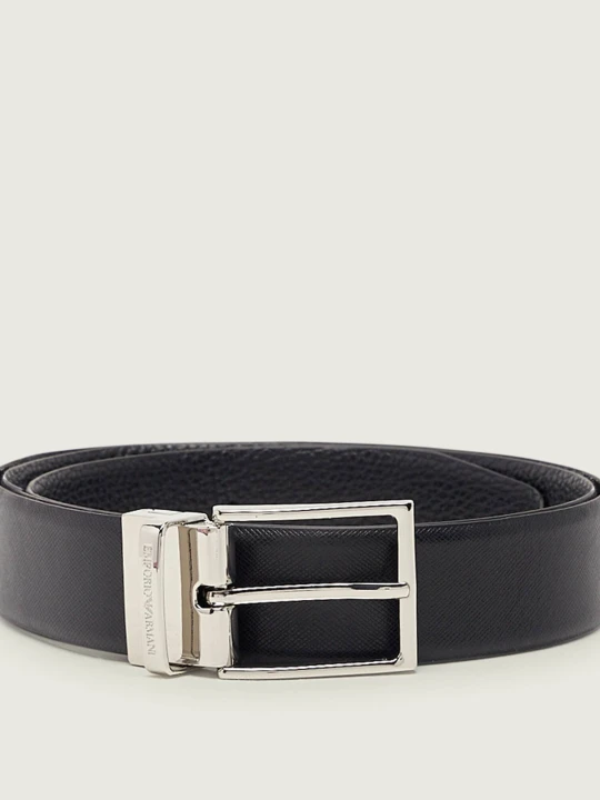 Zdjęcie produktu Emporio Armani Skórzany dwustronny pasek czarny
