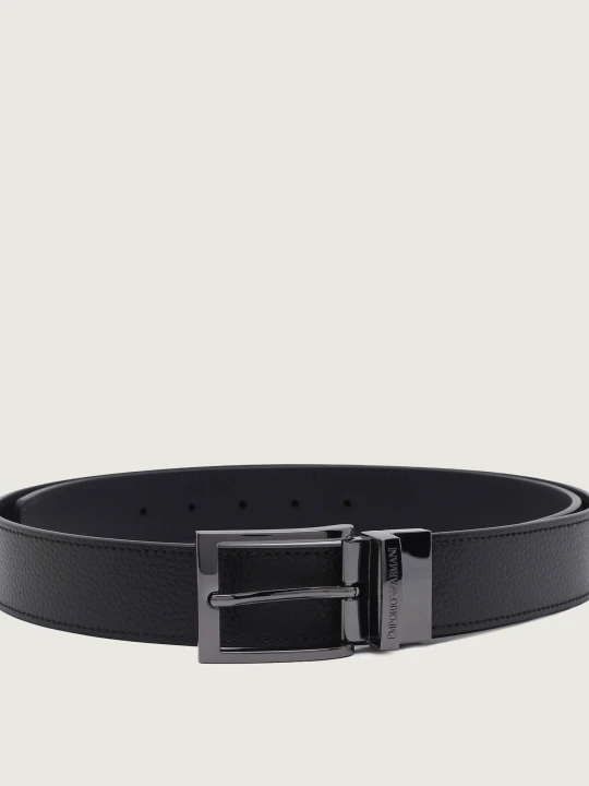 Zdjęcie produktu Emporio Armani Skórzany dwustronny pasek czarny