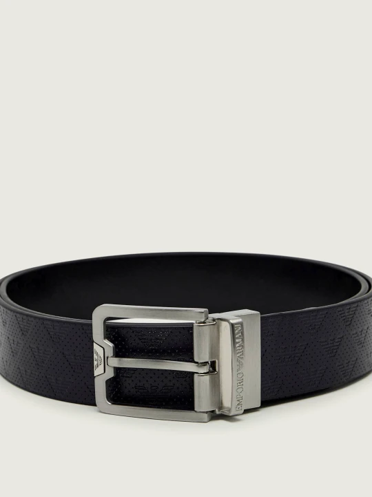 Zdjęcie produktu Emporio Armani Skórzany dwustronny pasek TONGUE czarny
