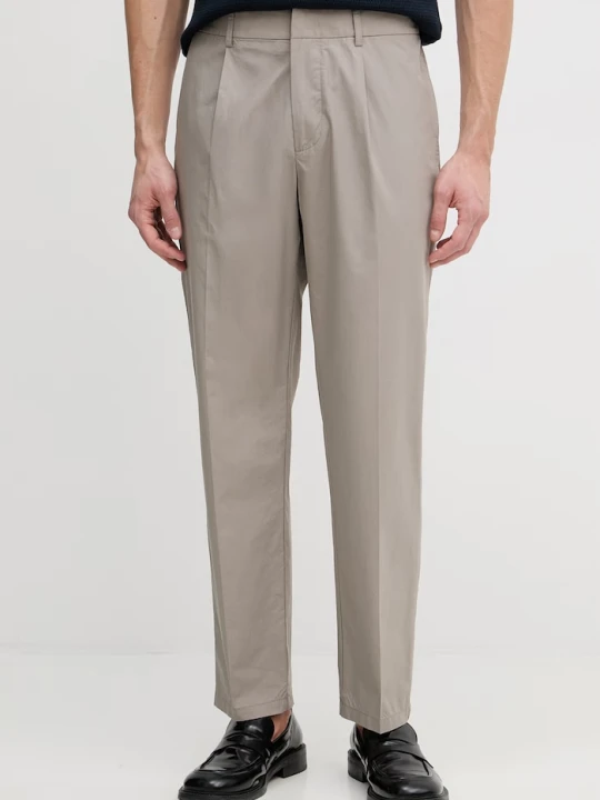Zdjęcie produktu Emporio Armani spodnie chinos męskie bawełniane brązowy