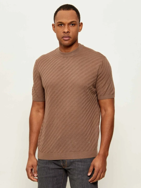 Zdjęcie produktu Emporio Armani Sweter | Slim Fit | z dodatkiem wełny brązowy