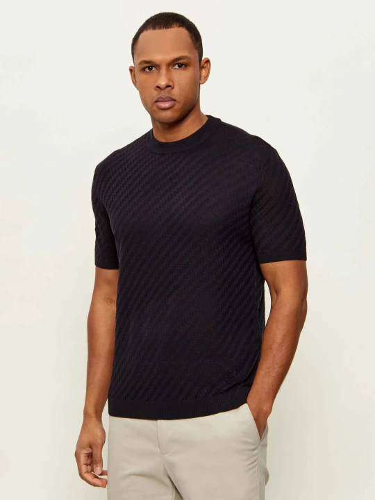 Zdjęcie produktu Emporio Armani Sweter | Slim Fit | z dodatkiem wełny granatowy