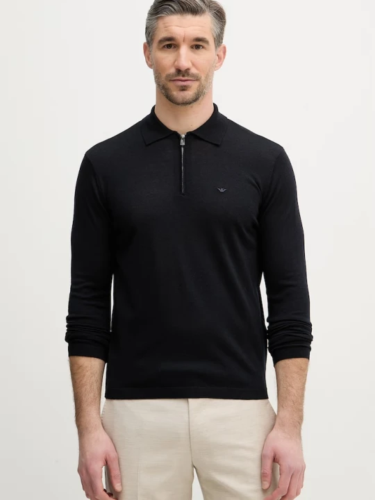 Zdjęcie produktu Emporio Armani sweter wełniany granatowy