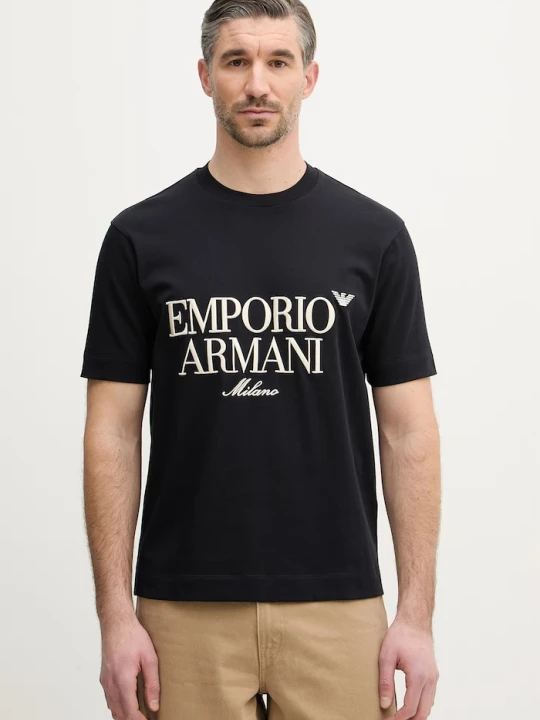 Zdjęcie produktu Emporio Armani t-shirt bawełniany granatowy