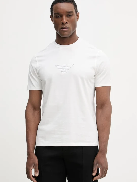 Zdjęcie produktu Emporio Armani t-shirt bawełniany beżowy