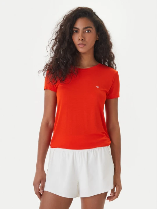 Zdjęcie produktu Emporio Armani T-Shirt EW000408 AF19024 U5029 Koralowy Regular Fit