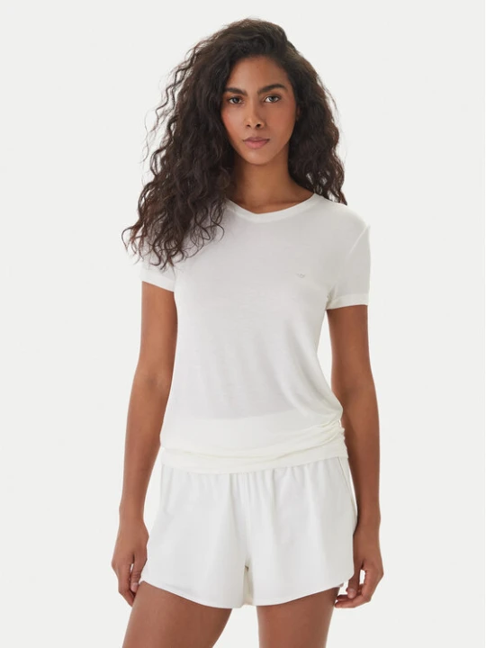 Zdjęcie produktu Emporio Armani T-Shirt EW000409 AF19024 U1131 Biały Regular Fit