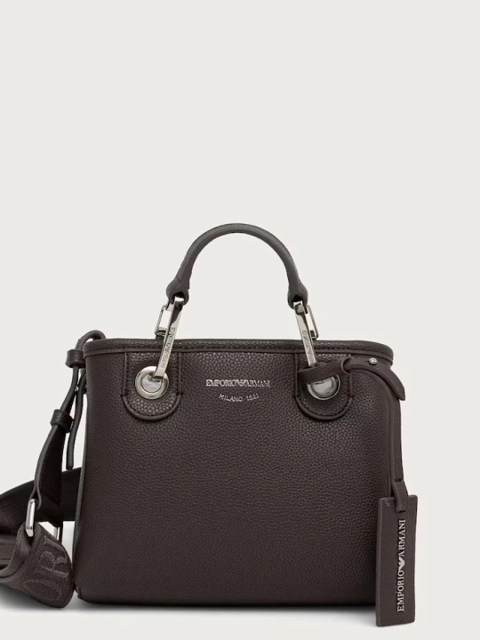 Zdjęcie produktu Emporio Armani torebka crossbody damska z imitacji skóry brązowy