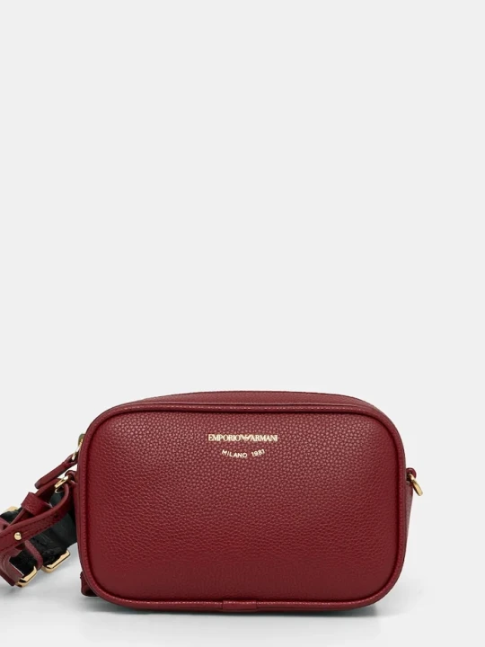 Zdjęcie produktu Emporio Armani torebka crossbody damska z imitacji skóry bordowy