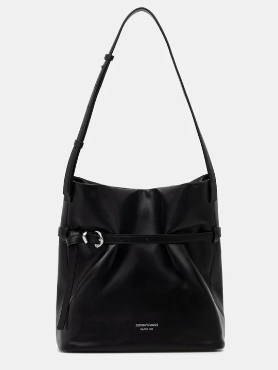 Zdjęcie produktu Emporio Armani torebka shopper damska skórzana czarny