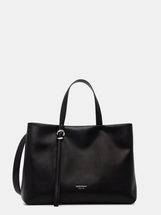 Zdjęcie produktu Emporio Armani torebka shopper damska skórzana czarny