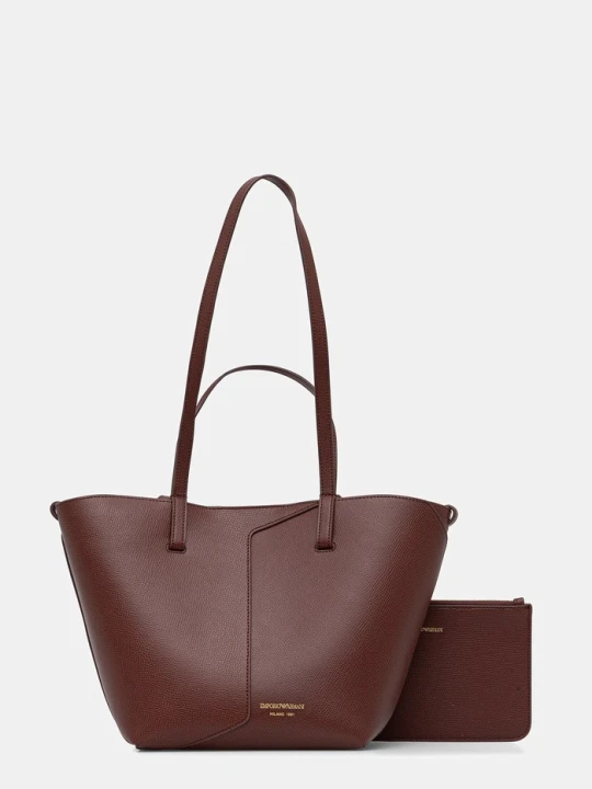 Zdjęcie produktu Emporio Armani torebka shopper damska skórzana brązowy