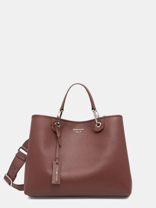 Zdjęcie produktu Emporio Armani torebka shopper damska z imitacji skóry bordowy