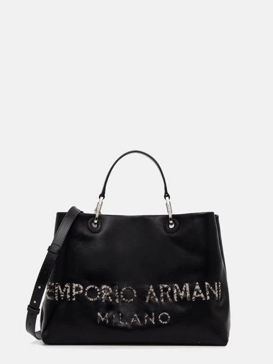 Zdjęcie produktu Emporio Armani torebka skórzana czarny