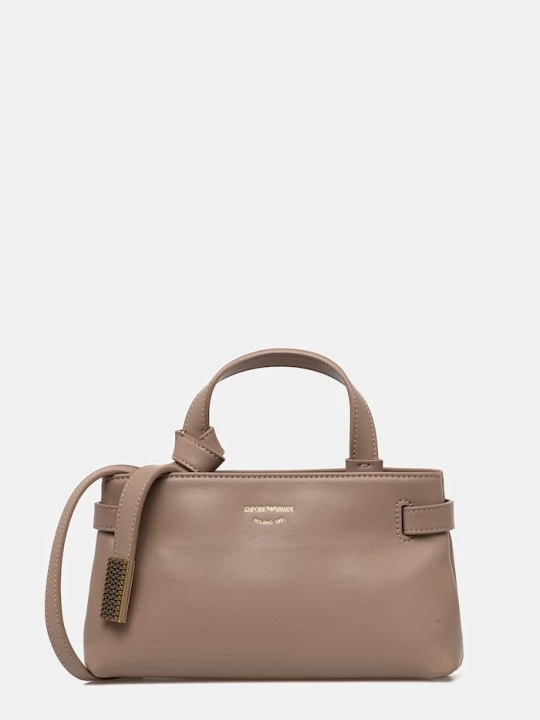 Zdjęcie produktu Emporio Armani torebka skórzana beżowy