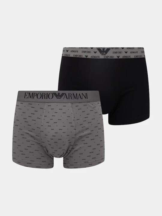 Zdjęcie produktu Emporio Armani Underwear bokserki męskie bawełniane z elastanem 2-pack czarny