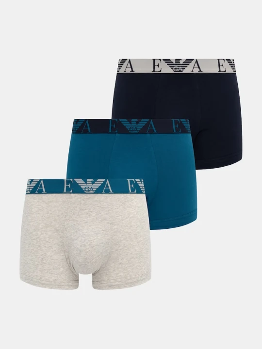 Zdjęcie produktu Emporio Armani Underwear bokserki dopasowane męskie bawełniane z elastanem 3-pack szary