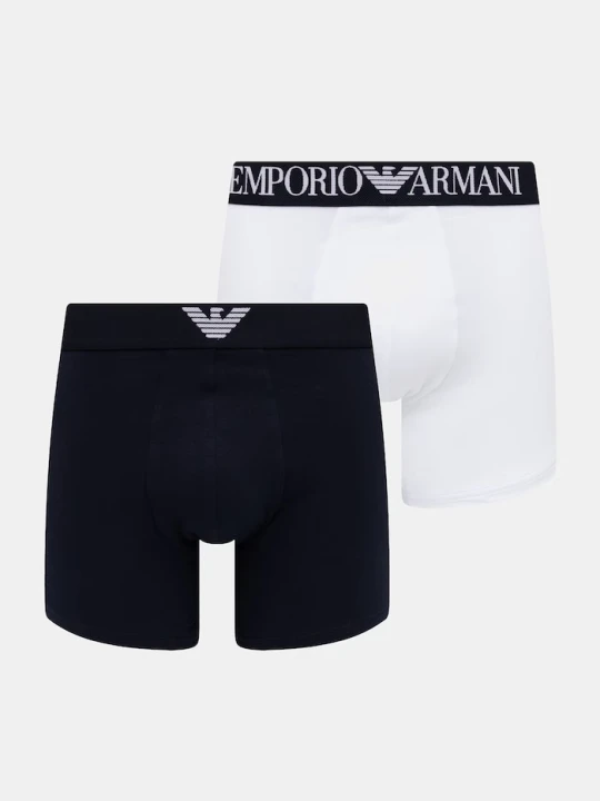 Zdjęcie produktu Emporio Armani Underwear bokserki męskie bawełniane z elastanem 2-pack granatowy