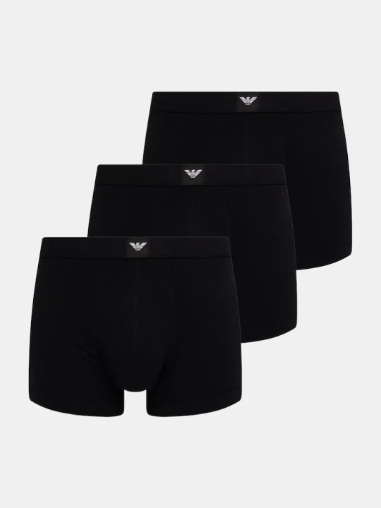 Zdjęcie produktu Emporio Armani Underwear bokserki męskie bawełniane z elastanem 3-pack czarny