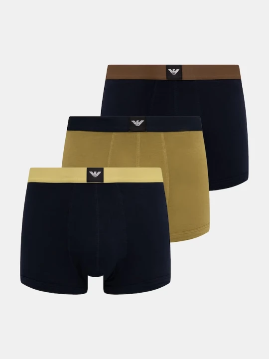 Zdjęcie produktu Emporio Armani Underwear bokserki męskie bawełniane z elastanem 3-pack granatowy