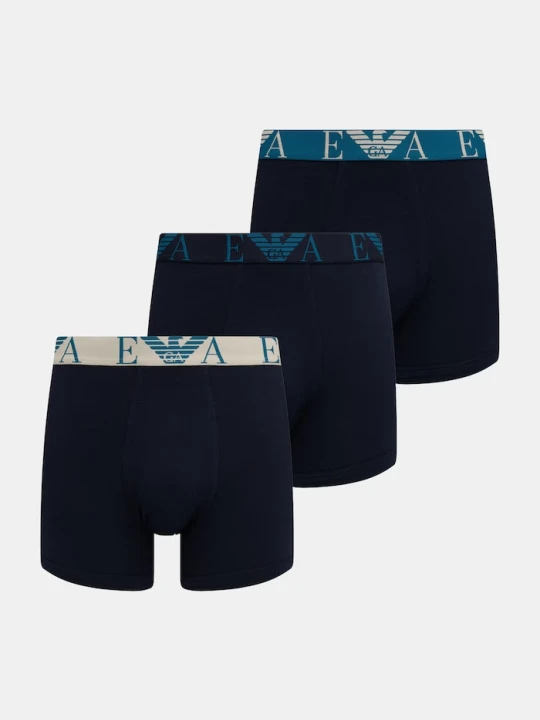 Zdjęcie produktu Emporio Armani Underwear bokserki męskie z bawełną 3-pack niebieski