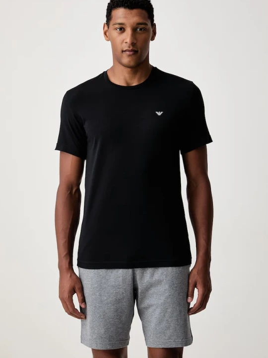 Zdjęcie produktu Emporio Armani Underwear piżama dwuczęściowa męska bawełniana z elastanem czarny