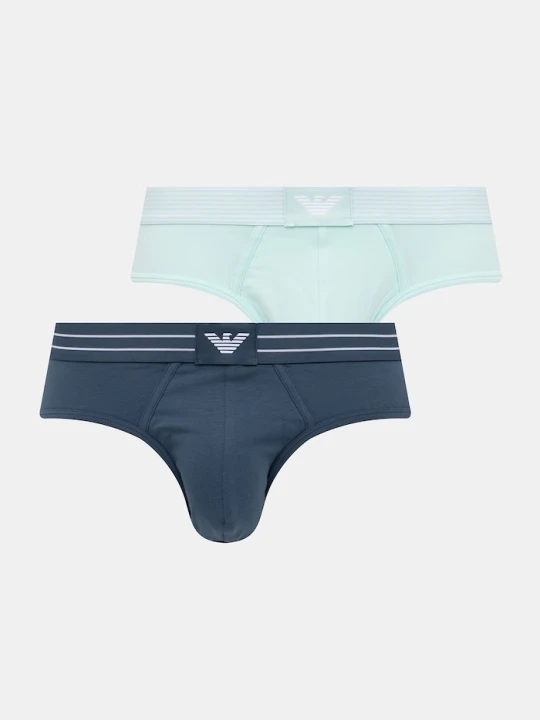 Zdjęcie produktu Emporio Armani Underwear slipy męskie bawełniane z elastanem 2-pack zielony