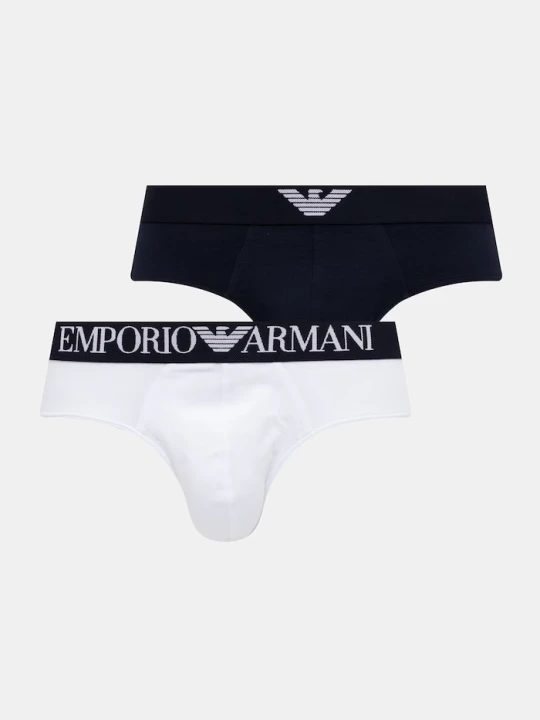 Zdjęcie produktu Emporio Armani Underwear slipy męskie bawełniane z elastanem 2-pack granatowy