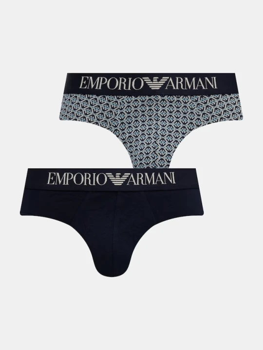 Zdjęcie produktu Emporio Armani Underwear slipy męskie bawełniane z elastanem 2-pack granatowy