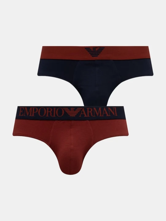 Zdjęcie produktu Emporio Armani Underwear slipy męskie bawełniane z elastanem 2-pack granatowy