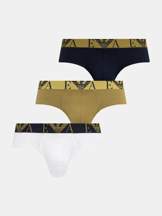 Zdjęcie produktu Emporio Armani Underwear slipy męskie bawełniane z elastanem 3-pack granatowy