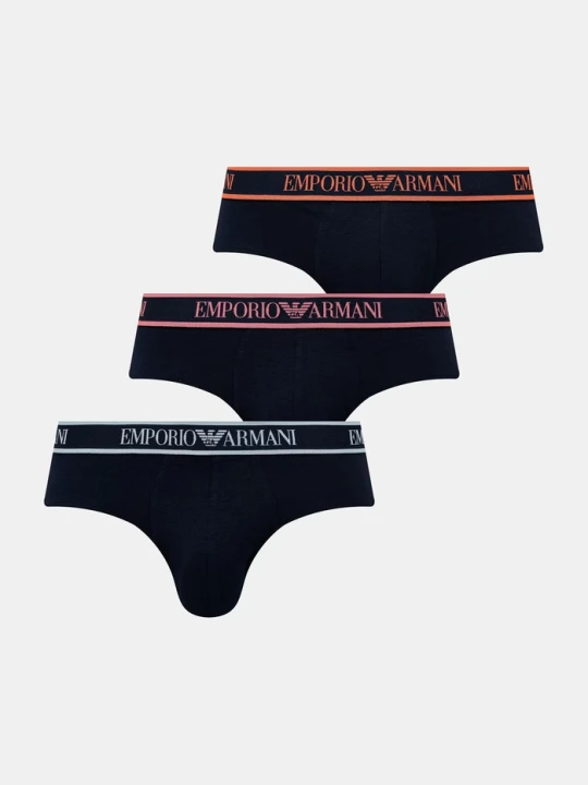 Zdjęcie produktu Emporio Armani Underwear slipy męskie z bawełną 3-pack granatowy