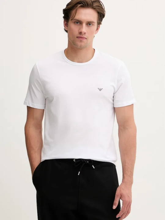 Zdjęcie produktu Emporio Armani Underwear T-shirt basic męski bawełniany z elastanem 2-pack granatowy