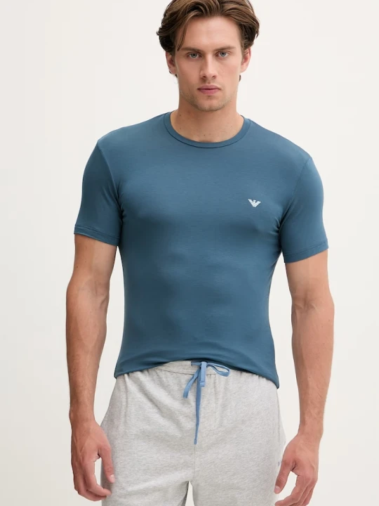 Zdjęcie produktu Emporio Armani Underwear T-shirt basic męski z wiskozą 2-pack granatowy