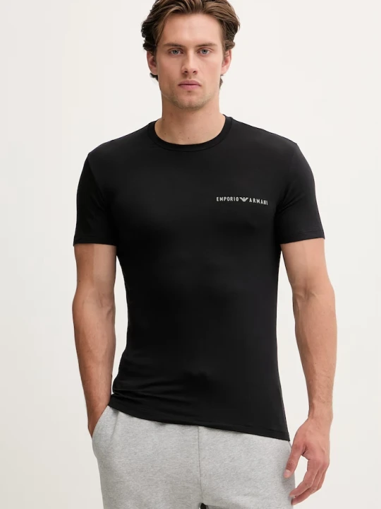 Zdjęcie produktu Emporio Armani Underwear T-shirt basic męski z wiskozą 2-pack czarny