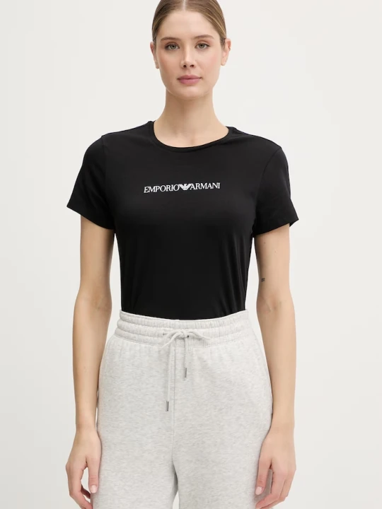 Zdjęcie produktu Emporio Armani Underwear t-shirt damski z bawełną czarny