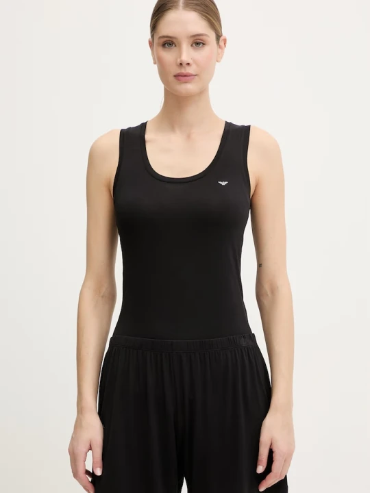 Zdjęcie produktu Emporio Armani Underwear top damski z wiskozy czarny