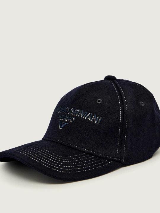 Zdjęcie produktu Emporio Armani Wełniana bejsbolówka granatowy