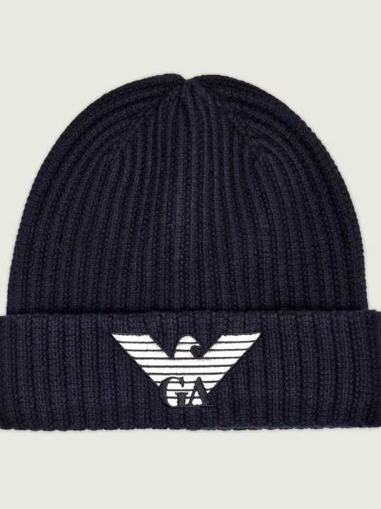 Zdjęcie produktu Emporio Armani Wełniana czapka granatowy