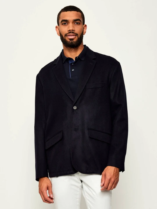 Zdjęcie produktu Emporio Armani Wełniana marynarka | Loose fit | z dodatkiem kaszmiru granatowy