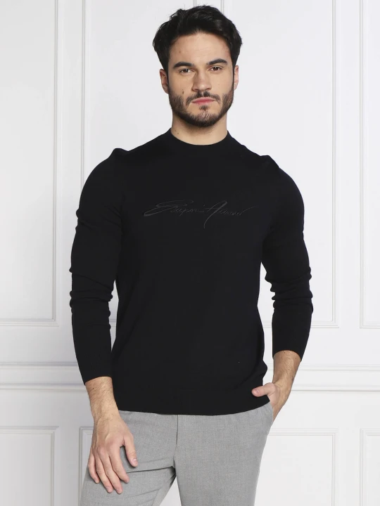 Zdjęcie produktu Emporio Armani Wełniany sweter granatowy