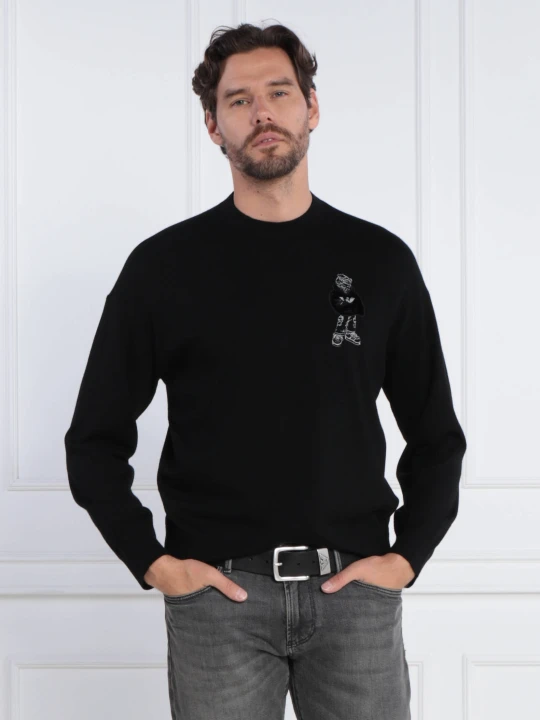 Zdjęcie produktu Emporio Armani Wełniany sweter PULLOVER czarny
