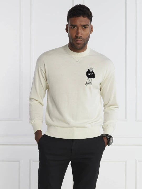 Zdjęcie produktu Emporio Armani Wełniany sweter PULLOVER biały