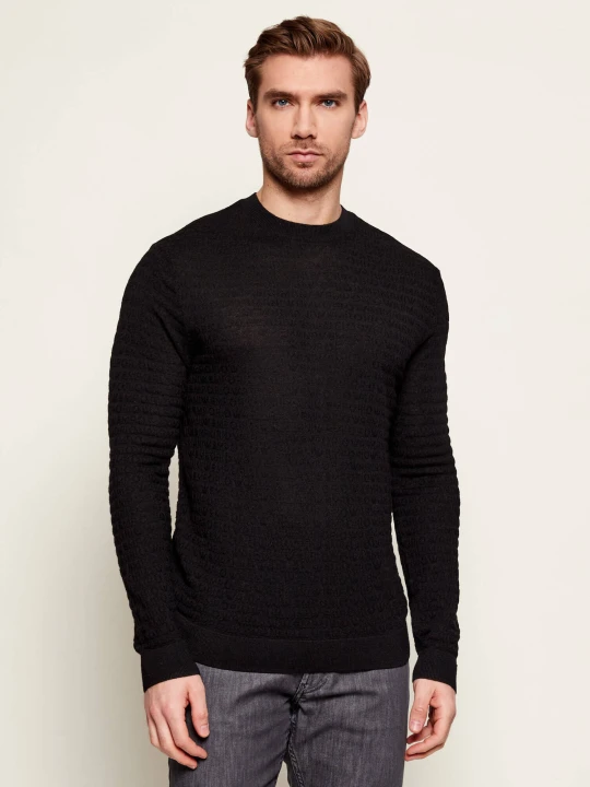 Zdjęcie produktu Emporio Armani Wełniany sweter | Regular Fit czarny