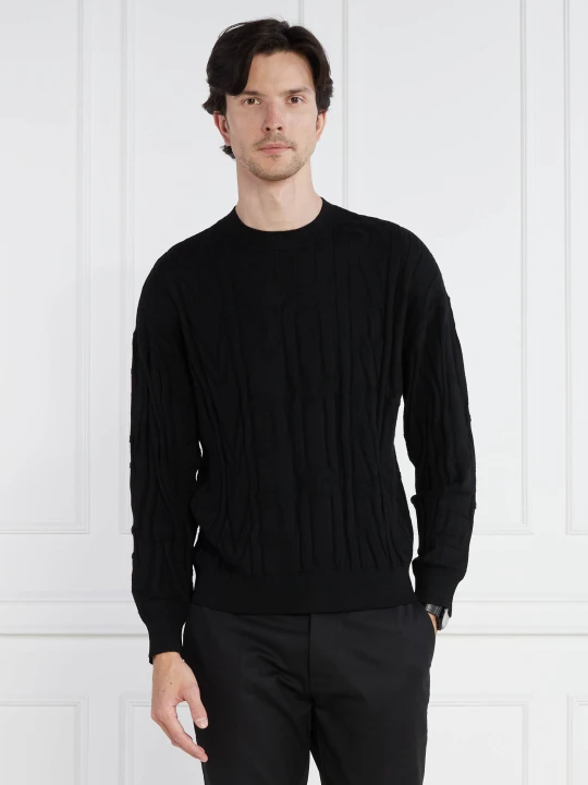 Zdjęcie produktu Emporio Armani Wełniany sweter | Regular Fit czarny
