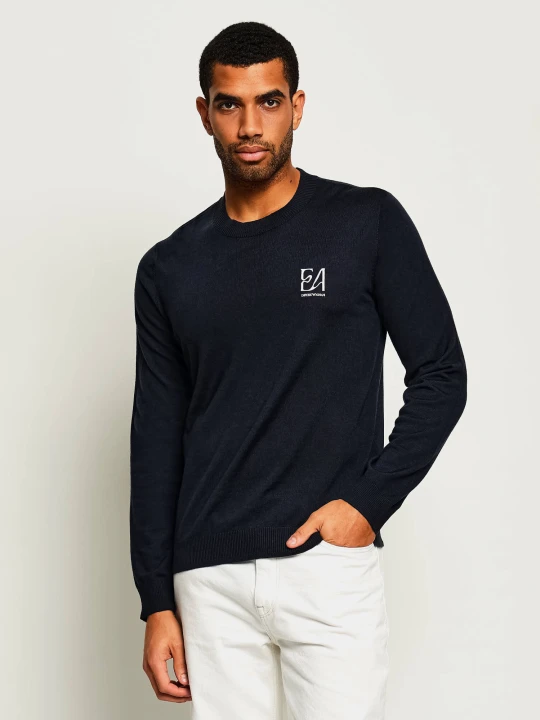 Zdjęcie produktu Emporio Armani Wełniany sweter | Regular Fit granatowy