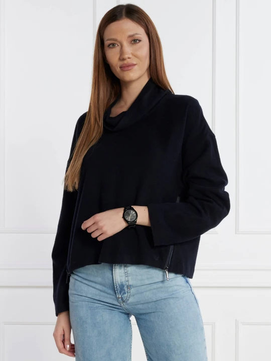 Zdjęcie produktu Emporio Armani Wełniany sweter | Relaxed fit | z dodatkiem kaszmiru granatowy