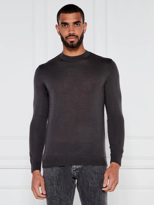 Zdjęcie produktu Emporio Armani Wełniany sweter | Slim Fit grafitowy